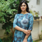 Laver Blue with Floral Membrane Silk Blend Co ord set