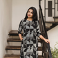 Checkmate Noir Black Viscose Co-ord with Geometric Print