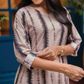 Ivy Beige with Boho Haze printed Lux Georgette Dress
