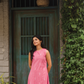Rosetta Bloom Brown Handloom co-ord with Close Neck & Detachable Sleeves