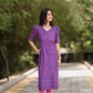 Lunar Violet with Twilight Tango floral printed Viscose Kurta