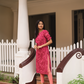 Magenta Petal floral printed Viscose Kurta