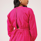 Crowned In Pink Wasit Tie With Back Slit Flared Maxi