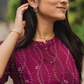 Euphoric oasis Wine Viscose Co-ord with Chinese Collar