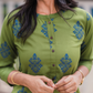 Olive Majesty Viscose Co-ord with Chinese Collar & Half Lacket