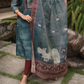Hariyali Green printed 2 Piece Linen Shimmer Kurta with Dupatta