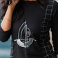 Plaid Muse Black Viscose Kurta with Embroidery and Print
