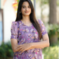 Blushed Violet with Blooming Posy Organza kurta