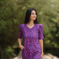 Lunar Violet with Twilight Tango floral printed Viscose Kurta