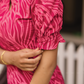 Magenta Petal floral printed Viscose Kurta