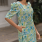 Cadence Green with Metropolitan Rhythm floral Printed Linen Blend Co-ords