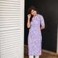 Lavender Grace with floral printed Viscose Kurta