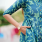 Arty Bloom Teal with Floral printed Maternity and Feeding dress