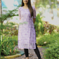 Glacial Lilac Matrix Organza kurta
