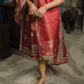 Tapestry Red printed 2 Piece Muslin Shimmer Kurta with Dupatta