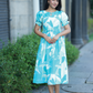 Chords Blue with Harmonioes Fragrant floral printed Maternity and Feeding Dress