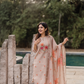 Mayuri Peach printed 2 Piece Linen Shimmer Kurta with Dupatta
