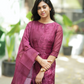 Wine Live in Divine printed 2 Piece Chanderi Blend Kurta with Dupatta