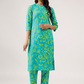 Hazy Blue with Abstract Grove Viscose printed Co ord set