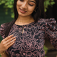 Starry Black with Midnight Bloom floral printed Viscose Kurta