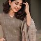 Indrani Pista Green printed 2 Piece Linen Shimmer Kurta with Dupatta