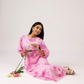 Light Pink with All About Flowers printed Viscose A-line Dress