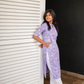 Lavender Grace with floral printed Viscose Kurta