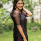 Poise Black with Floral Line Organza kurta