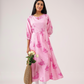 Light Pink with All About Flowers printed Viscose A-line Dress