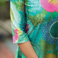 Mesh Green with Jungle Blush Silk Blend Co ord set