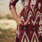 Threadbeat Peach Cotton Blend Co-ord with Boat Neck & Keyhole