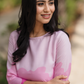 Blush Cascade Pink Linen Blend Dress with Boat neck & Digital Placement Print
