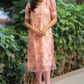 Sunveil Beige with Marigold Mist Organza kurta