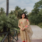 Lila Yellow printed 2 Piece Linen Shimmer Kurta with Dupatta