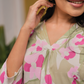 Half white with Petal Parade floral printed Viscose Co-ords