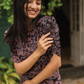 Starry Black with Midnight Bloom floral printed Viscose Kurta