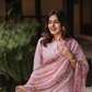 Mistyrose Pink printed 2 Piece Muslin Shimmer Butti Kurta with Dupatta
