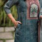 Hariyali Green printed 2 Piece Linen Shimmer Kurta with Dupatta