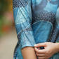 Laver Blue with Floral Membrane Silk Blend Co ord set
