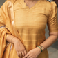 Swanira Yellow printed 2 Piece Jacquard Kurta with Dupatta