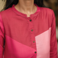 Orbit Pink with Fuschia Flame Printed Linen Blend Kurta