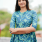Arty Bloom Teal with Floral printed Maternity and Feeding dress