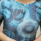 Laver Blue with Floral Membrane Silk Blend Co ord set