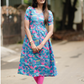 Geo Bloom Blue Maternity and Feeding dress