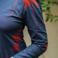 Dusky Wings Blue cotton blend Co-ord with V-Neck & 3/4 Puff Sleeves