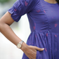 Vintage Wingcraft Violet Printed Maternity and Feeding dress