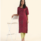 Crimson Maroon Garden Viscose Printed Kurta