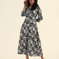 Pale White Viscose Printed Dress