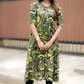 Jungle Eclipse Green Printed Viscose Maternity and Feeding dress