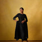 Andam Black Party Wear Suit Set with Hand embroidery